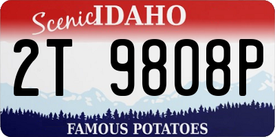 ID license plate 2T9808P