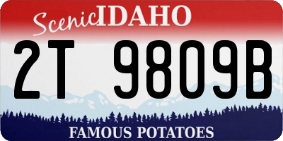 ID license plate 2T9809B