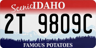 ID license plate 2T9809C