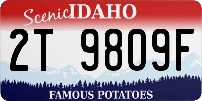 ID license plate 2T9809F