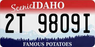 ID license plate 2T9809I