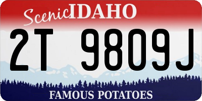 ID license plate 2T9809J