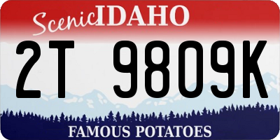 ID license plate 2T9809K