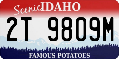 ID license plate 2T9809M