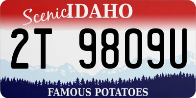 ID license plate 2T9809U