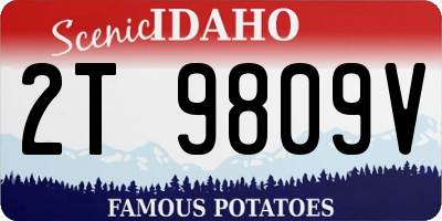 ID license plate 2T9809V