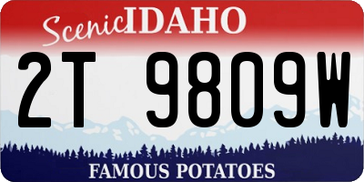 ID license plate 2T9809W