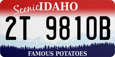 ID license plate 2T9810B