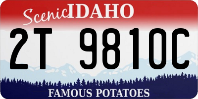 ID license plate 2T9810C