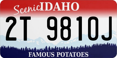 ID license plate 2T9810J