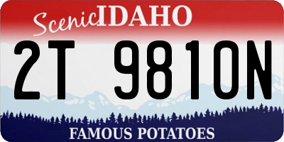 ID license plate 2T9810N