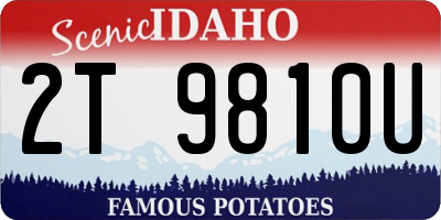 ID license plate 2T9810U
