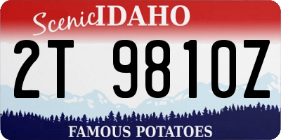 ID license plate 2T9810Z
