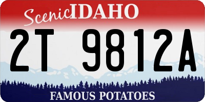ID license plate 2T9812A