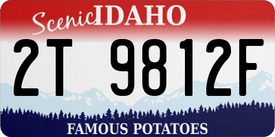ID license plate 2T9812F