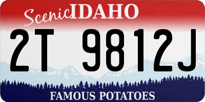 ID license plate 2T9812J