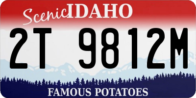 ID license plate 2T9812M