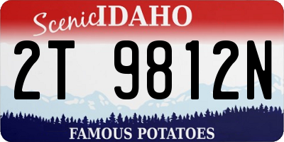 ID license plate 2T9812N