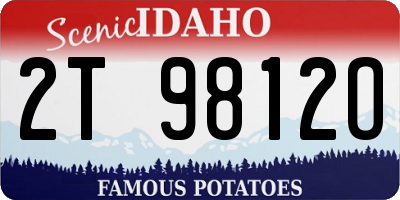 ID license plate 2T9812O