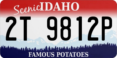 ID license plate 2T9812P