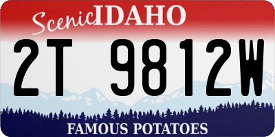 ID license plate 2T9812W