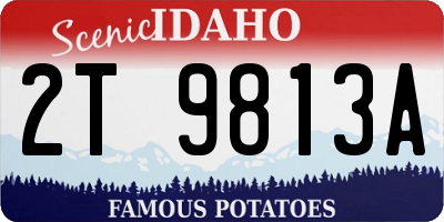 ID license plate 2T9813A