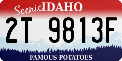 ID license plate 2T9813F