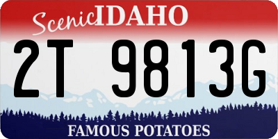 ID license plate 2T9813G
