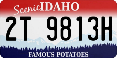 ID license plate 2T9813H