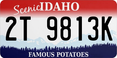 ID license plate 2T9813K