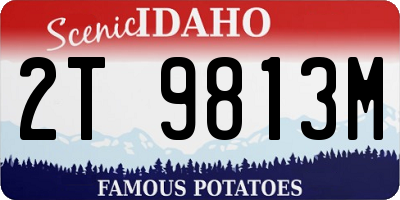 ID license plate 2T9813M