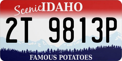 ID license plate 2T9813P