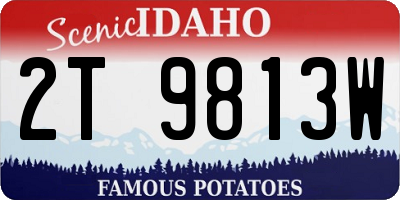 ID license plate 2T9813W