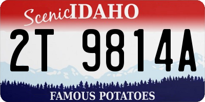 ID license plate 2T9814A