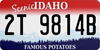 ID license plate 2T9814B