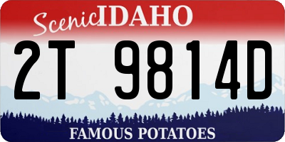ID license plate 2T9814D
