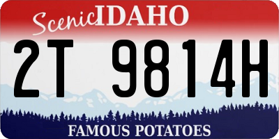 ID license plate 2T9814H