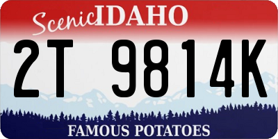 ID license plate 2T9814K