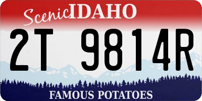 ID license plate 2T9814R