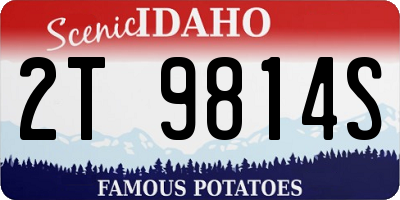 ID license plate 2T9814S