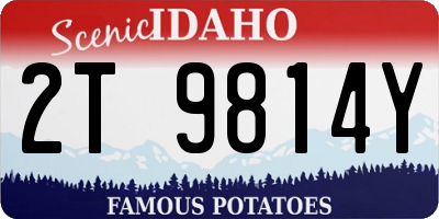 ID license plate 2T9814Y