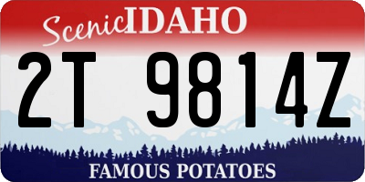 ID license plate 2T9814Z