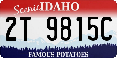 ID license plate 2T9815C