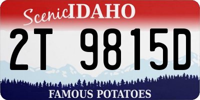 ID license plate 2T9815D