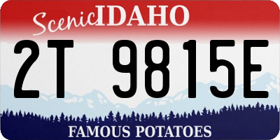 ID license plate 2T9815E