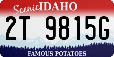 ID license plate 2T9815G