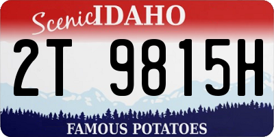 ID license plate 2T9815H