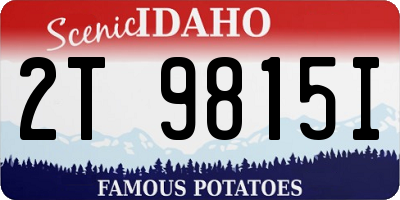 ID license plate 2T9815I