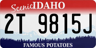 ID license plate 2T9815J