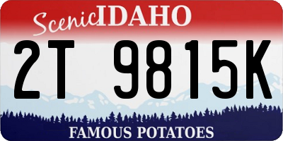 ID license plate 2T9815K